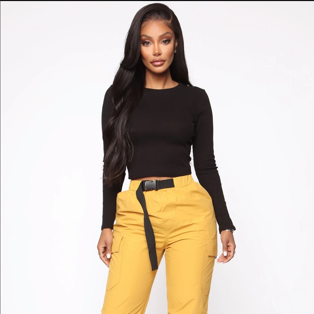 Hold My Own Belted Jogger - Mustard